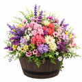 Arrangement Floral Artificiel Multicolore avec Pot