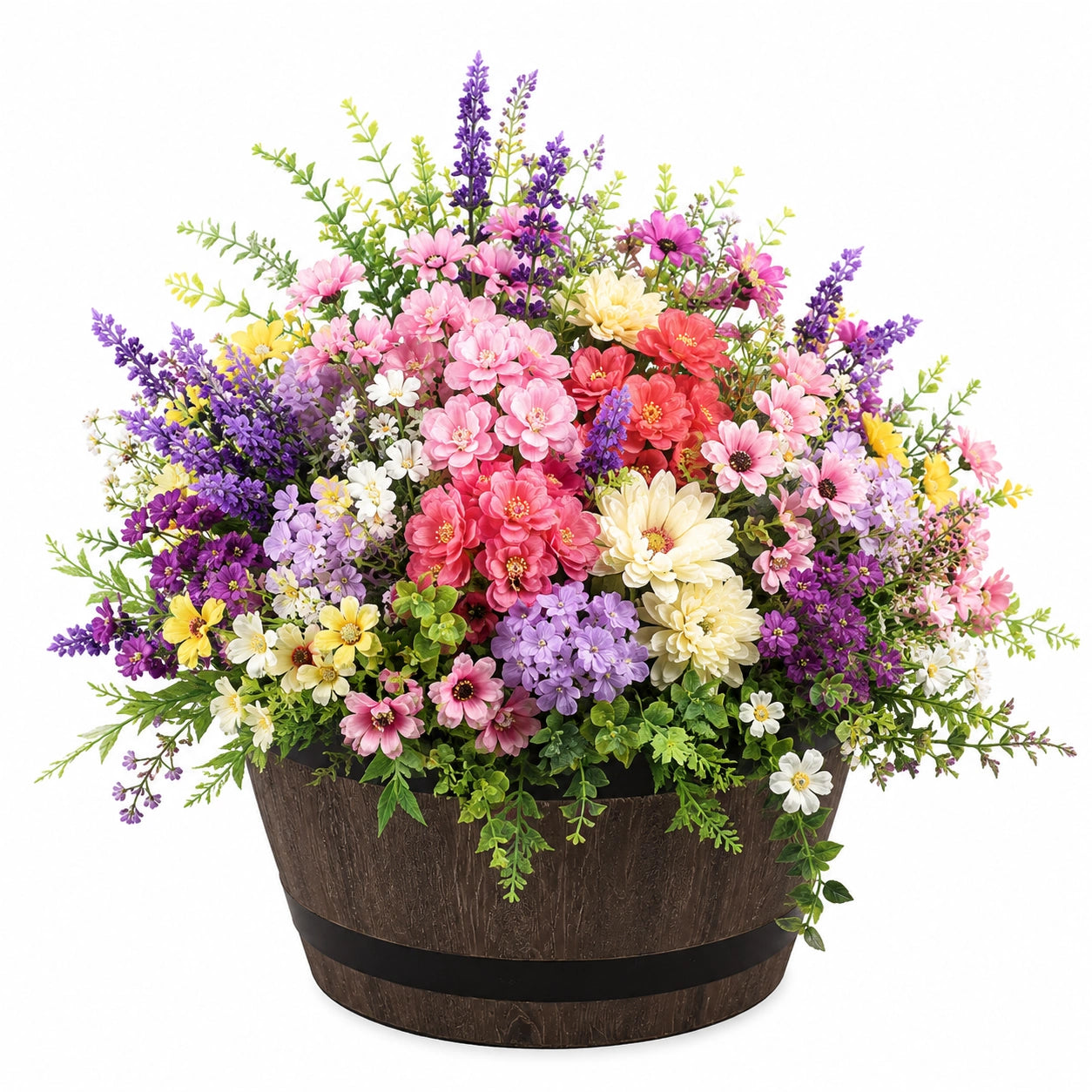 Arrangement Floral Artificiel Multicolore avec Pot
