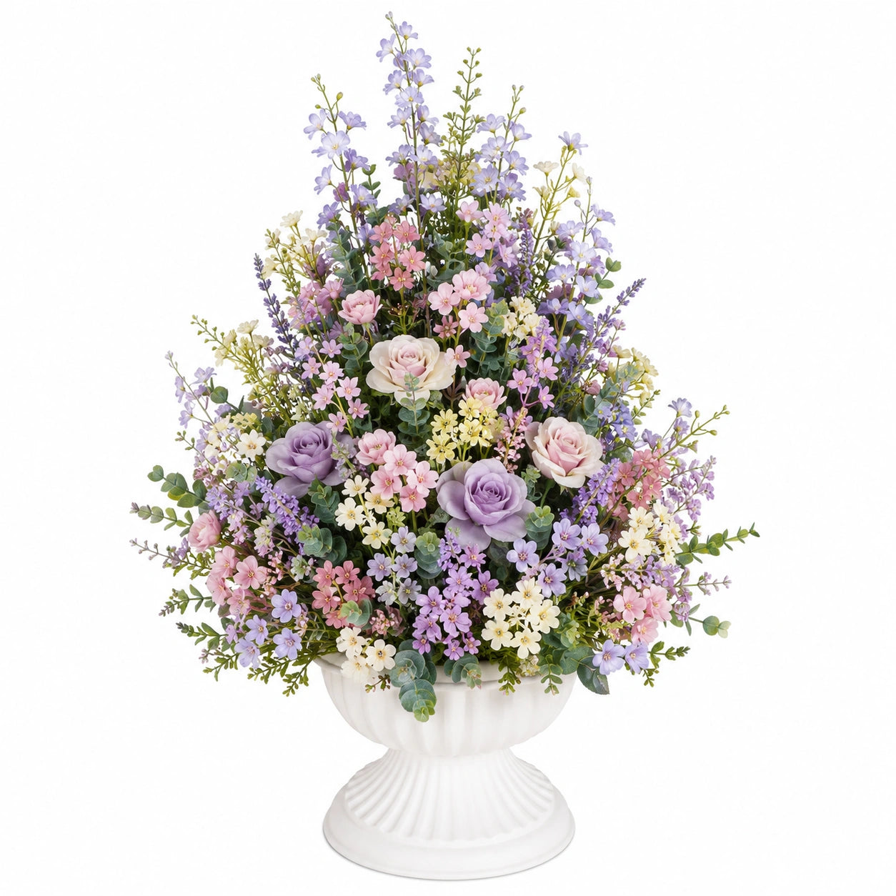 Bouquet de Fleurs Artificielles Multicolores en Pot Céramique