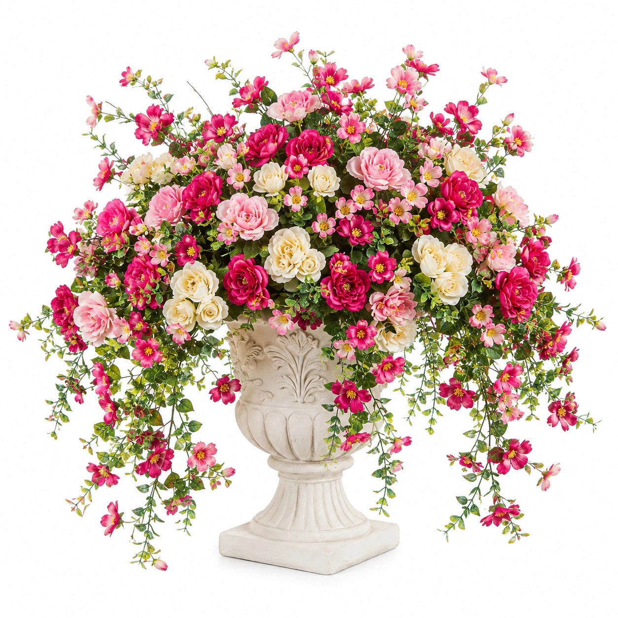 Arrangement Floral Artificiel Multicolore avec Vase Décoratif