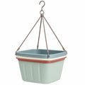 Panier de Fleurs Suspendu Multicolore - Bleu, Blanc et Terre Cuite
