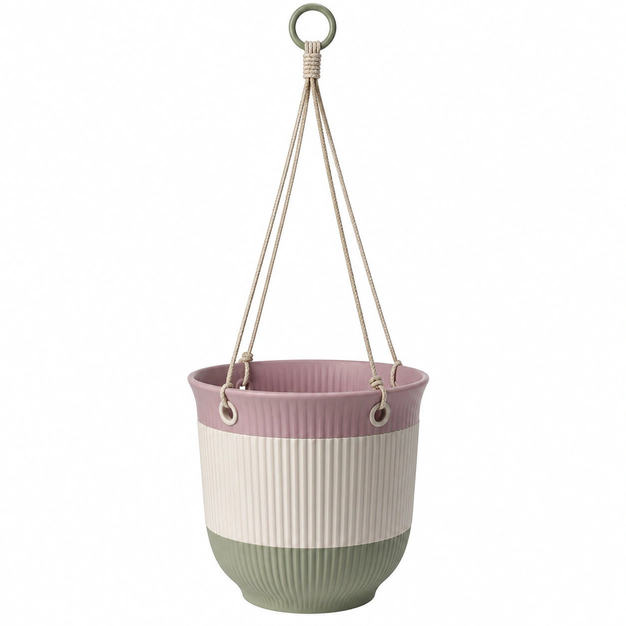 Pot de fleurs suspendu multicolore avec corde résistante
