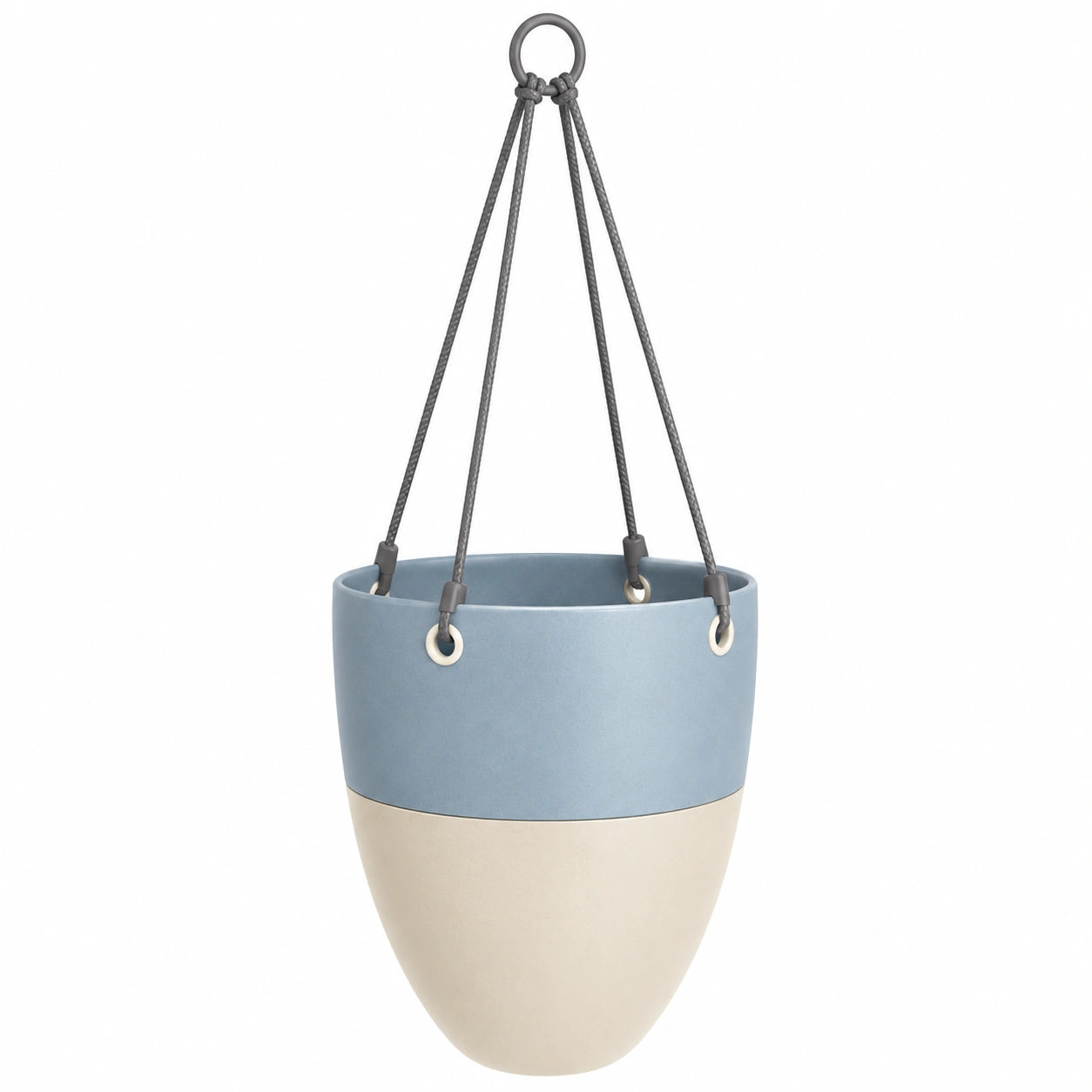 Pot de Fleurs Suspendu Bleu et Beige