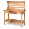 Table de Rempotage avec Étagère et Tiroir – Bois Naturel