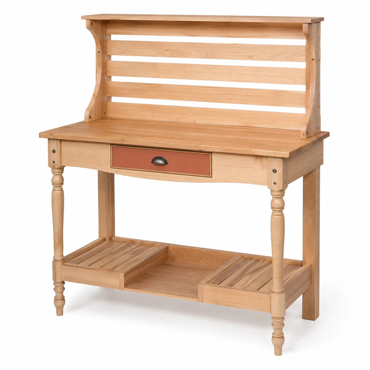 Table de Rempotage avec Étagère et Tiroir – Bois Naturel