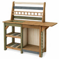 Table de Rempotage Extérieure en Bois avec Étagères, 115x45x120 cm