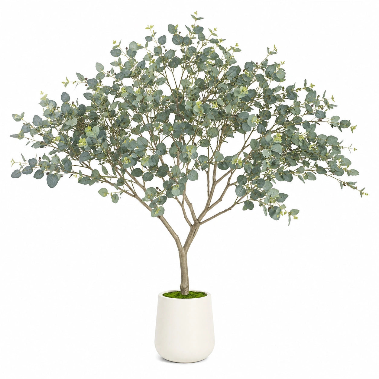 Arbre décoratif eucalyptus artificiel avec pot en céramique