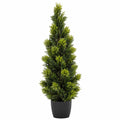 Cyprès Artificiel avec Pot Noir 120 cm Vert