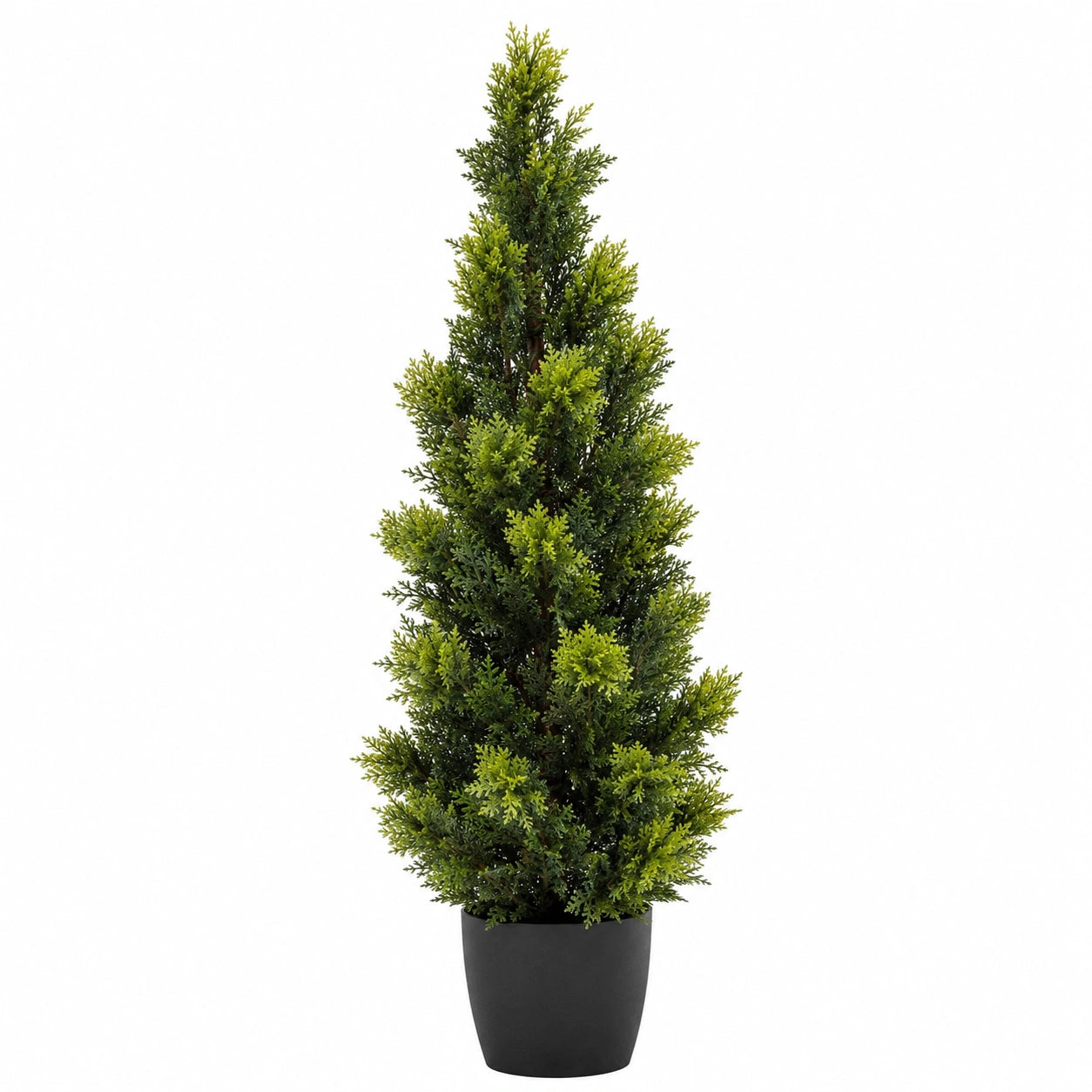 Cyprès Artificiel avec Pot Noir 120 cm Vert