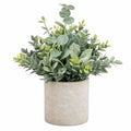 Plante Artificielle en Pot Rond Vert et Gris