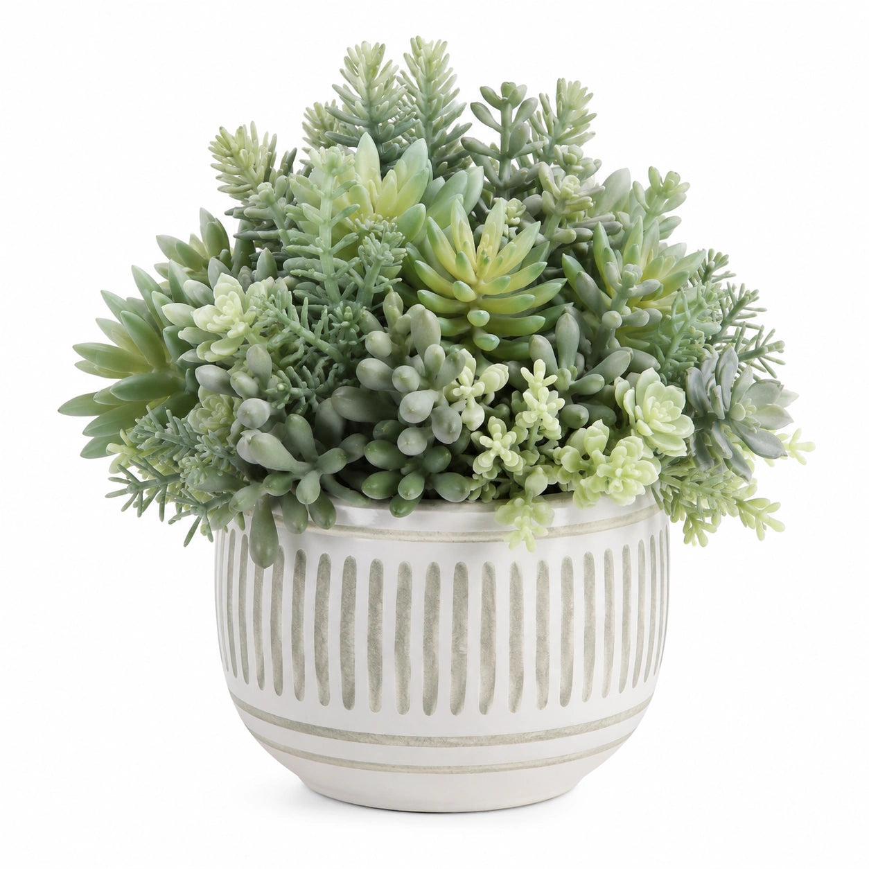 Arrangement de Succulentes Artificielles avec Pot Décoratif 18 cm Vert