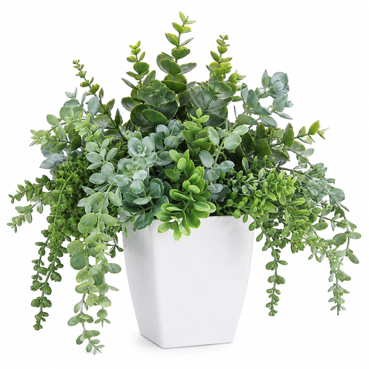 Plante Artificielle Verte avec Pot Blanc