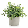 Plante Verte Artificielle en Pot, Hauteur 25 cm, Couleur Vert/Gris