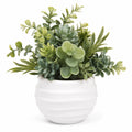 Plante Verte Artificielle en Pot Décoratif Blanc