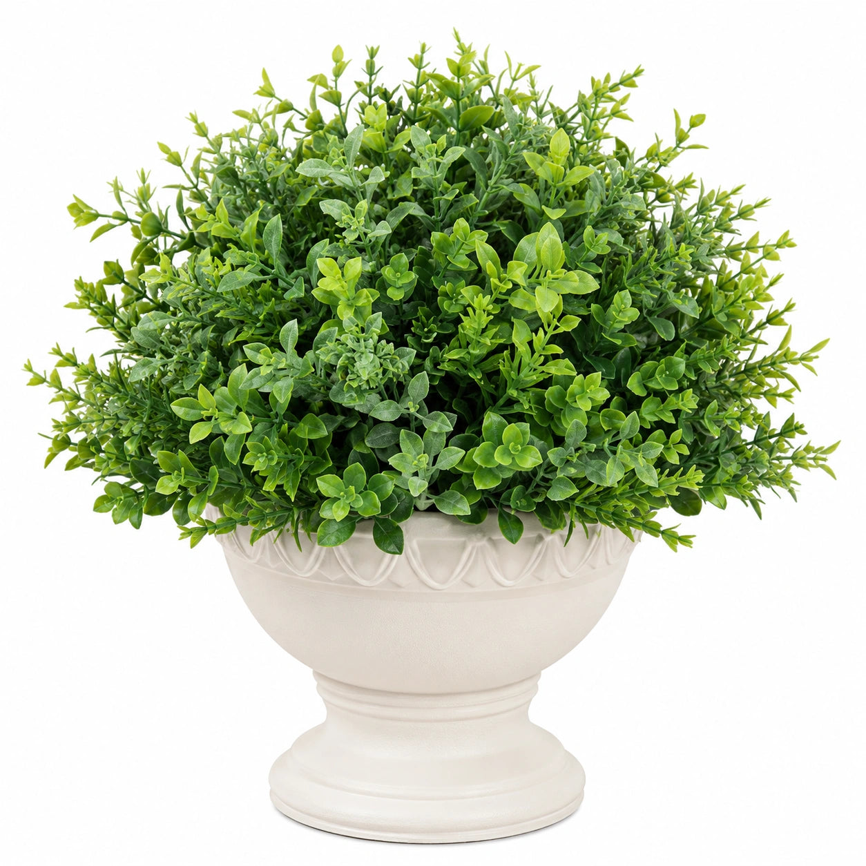 Plante Artificielle en Pot Décoratif Vert et Blanc Hauteur 30 cm