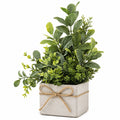 Plante Verte Artificielle en Pot Carré avec Ficelle Décorative