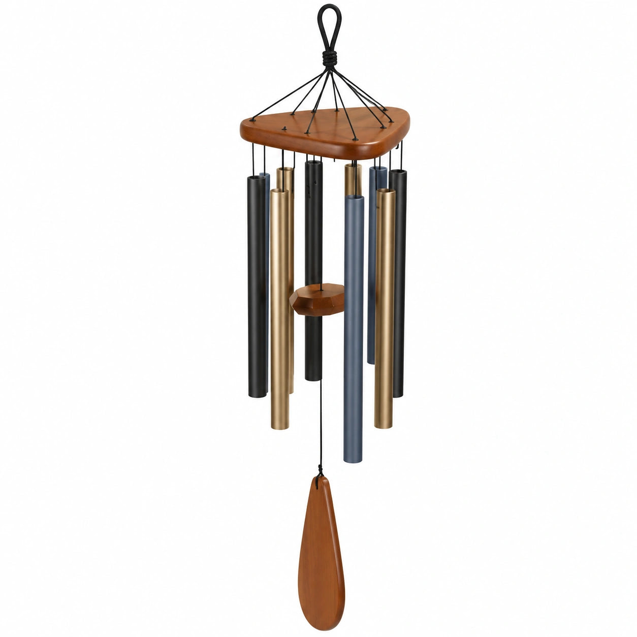 Carillon éolien en bois et métal multicolore 90cm