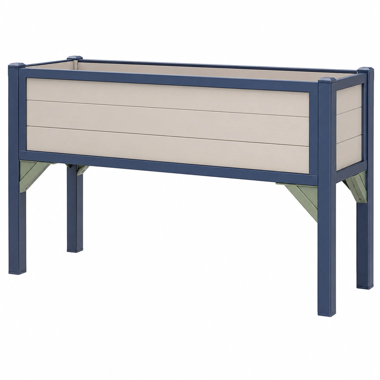 Jardinière surélevée avec système de drainage - Bleu/Beige