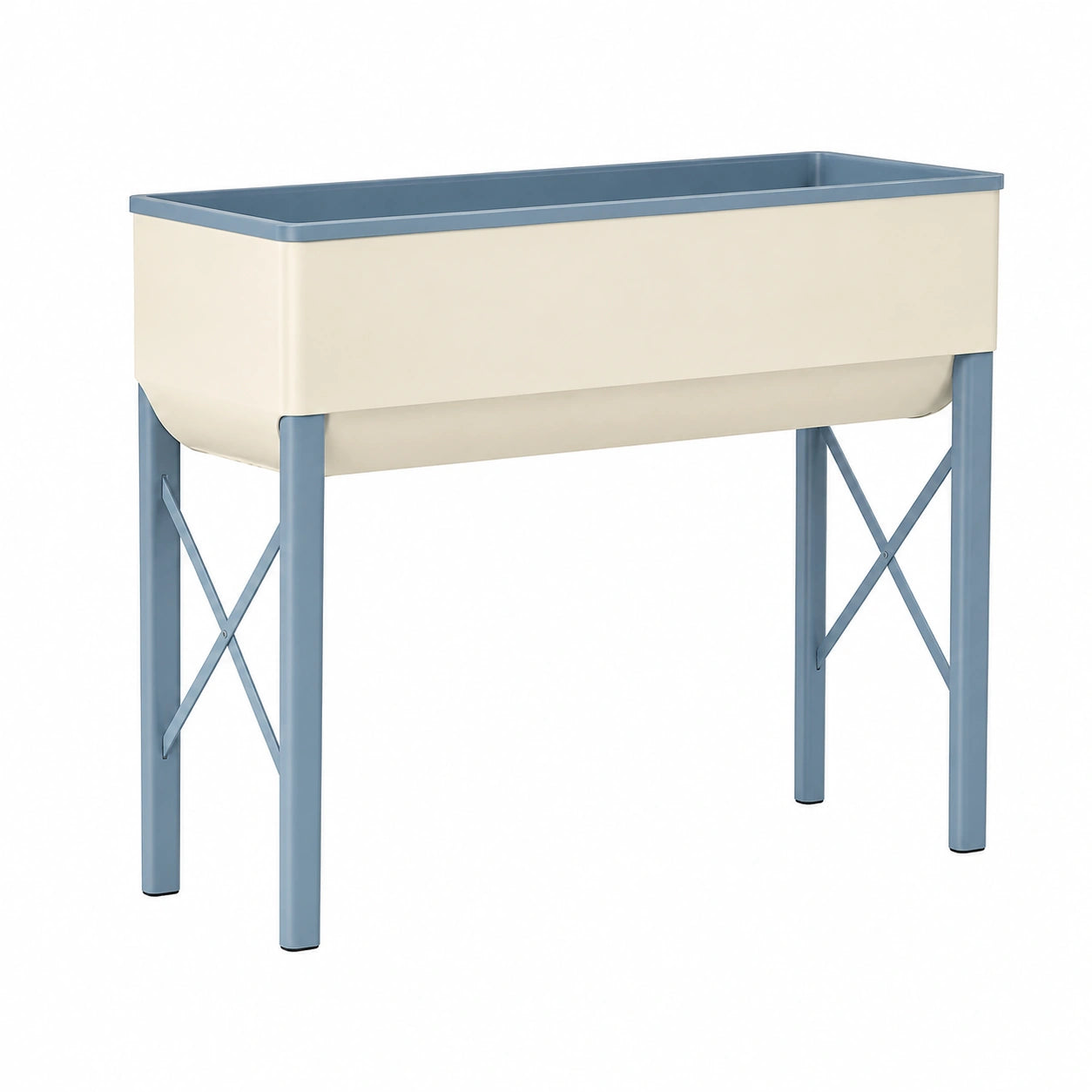Jardinière surélevée extérieure beige et bleu