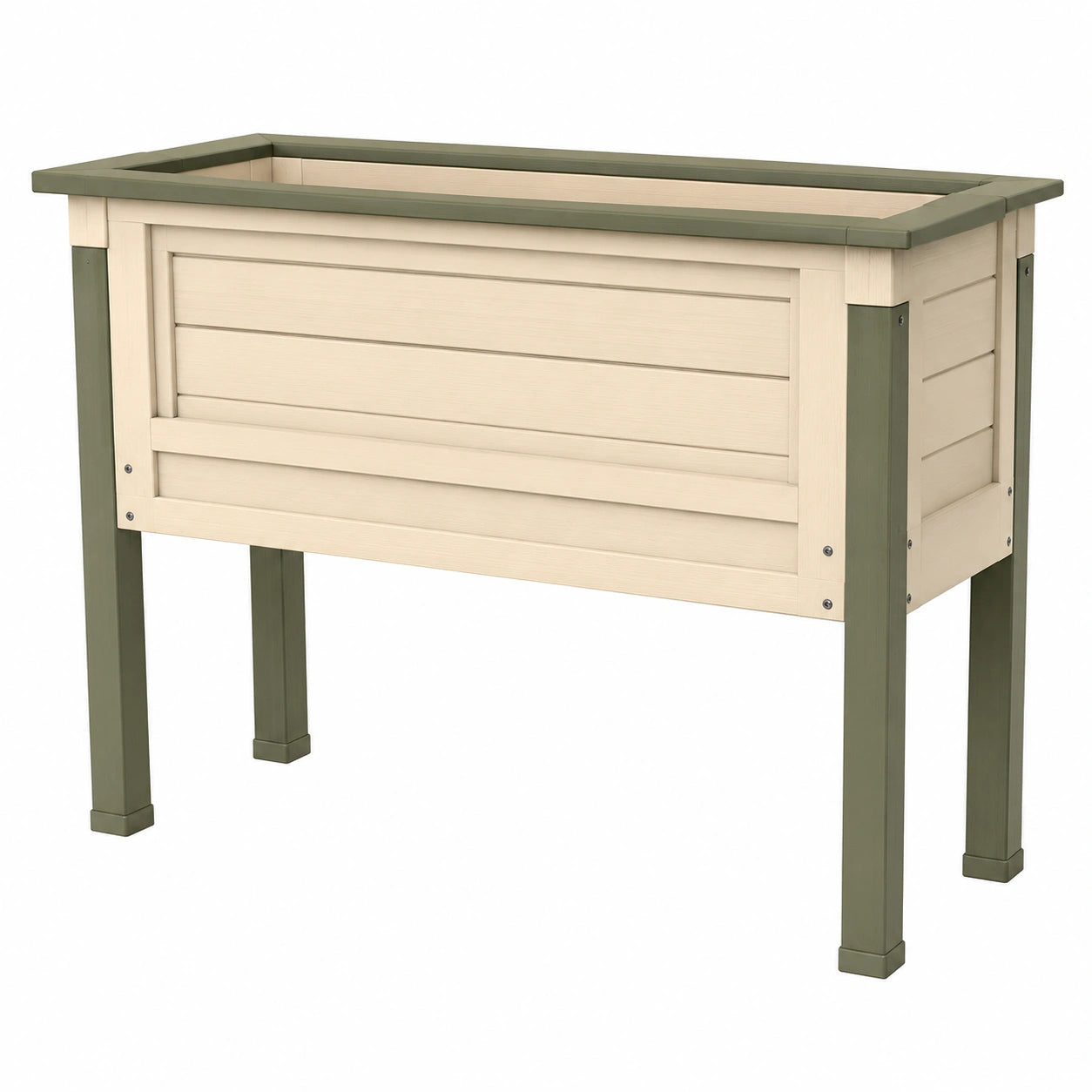 Jardinière surélevée d'extérieur 80x40x80cm - Beige/Vert