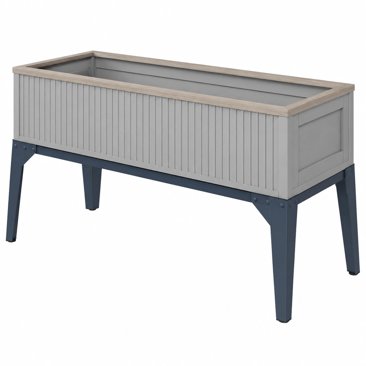 Jardinière surélevée en gris avec base métallique
