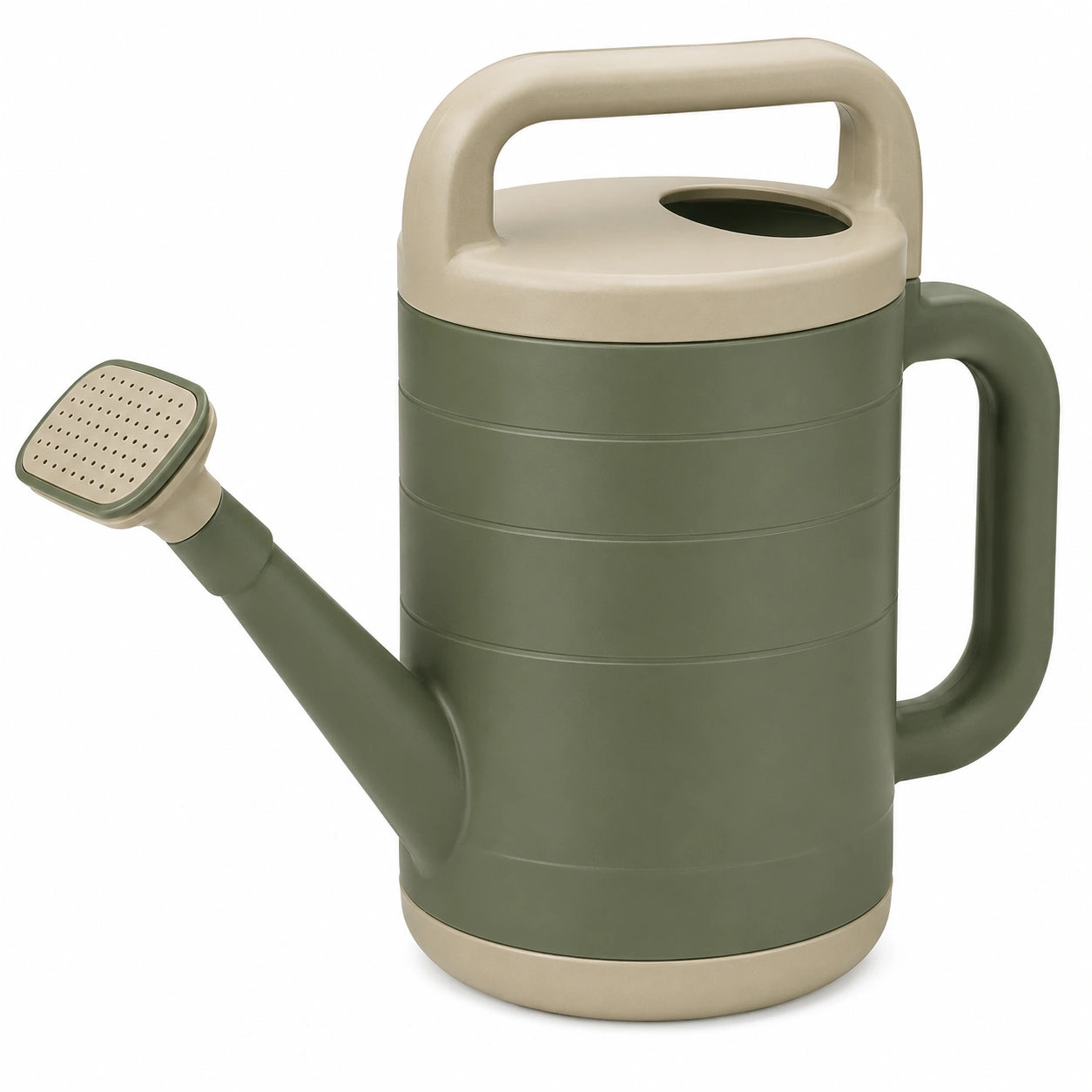 Arrosoir de jardin 5L vert kaki et beige avec pomme