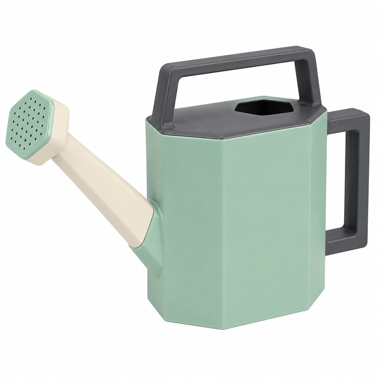 Arrosoir Hexagonal Vert 5L avec Poignée Ergonomique