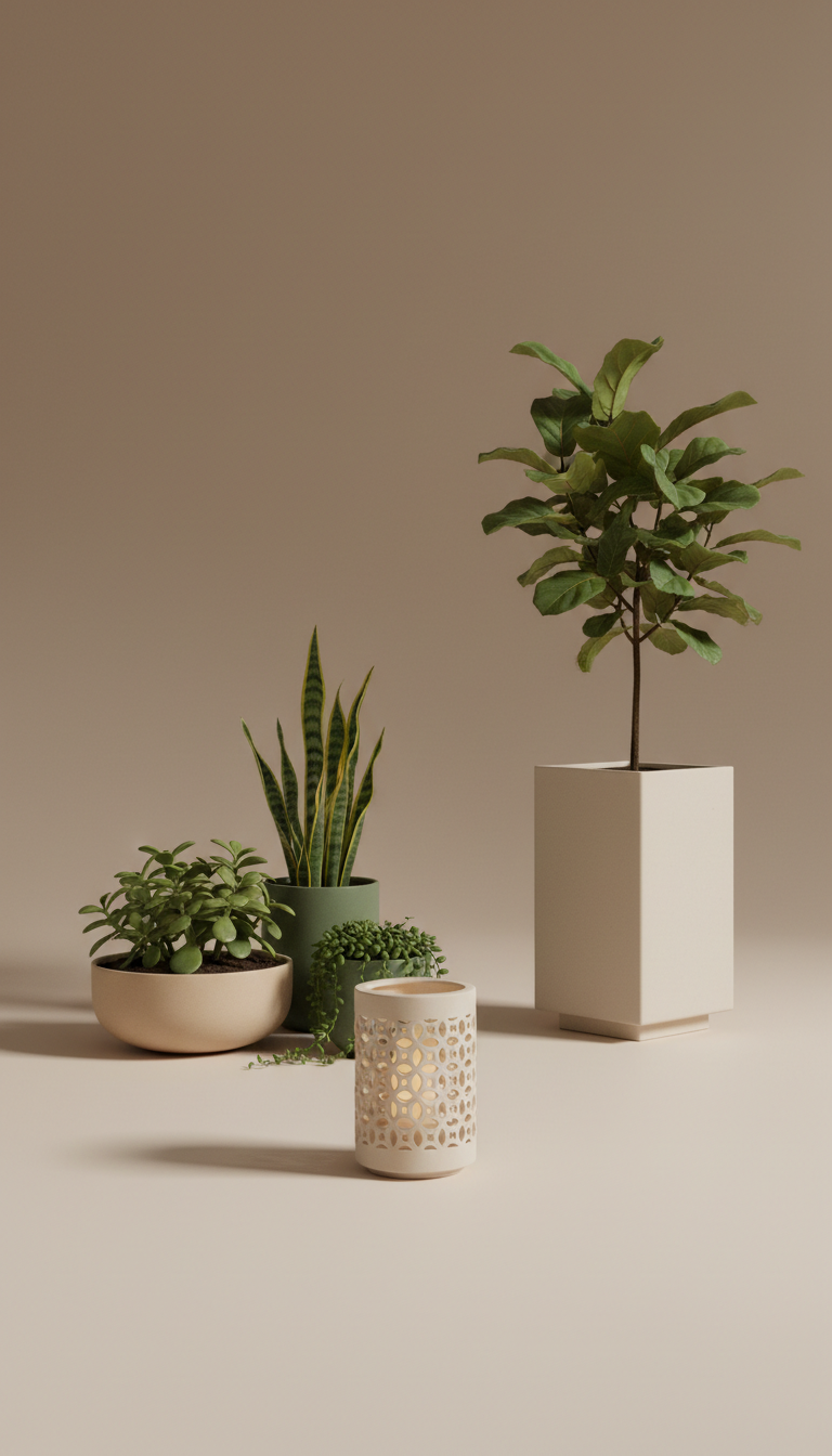 Lanterne minimaliste de jardin finition porcelaine